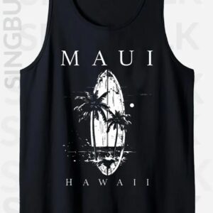 Men's Cotton Sleeveless T-shirt Beach Palm Tree