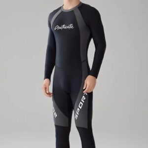 Men's 3mm High Performance Full Wetsuit, Black Neoprene, Water Sports Suits