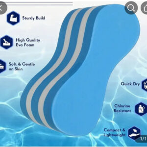 Blue and white figure-8 flotation board for aquatic exercises